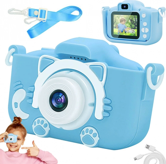 Digital kids' camera with cat