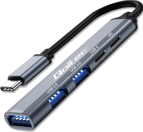 Hub USB‑C 5w1 z PD, USB‑C, USB 3.0 i 2× USB 2.0