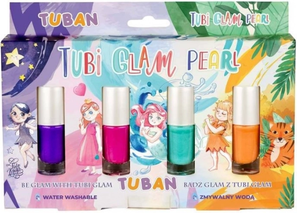 Kit di smalto per unghie Tubi Glam 4 pz - perlato