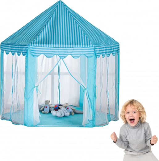Tente hexagonale pour enfants pour intérieur et extérieur - bleu