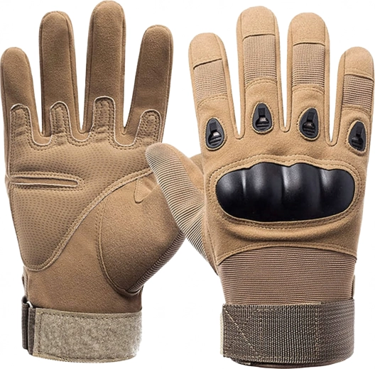 Tactical combat survival gloves for motorcycle riding and work, brown, size L