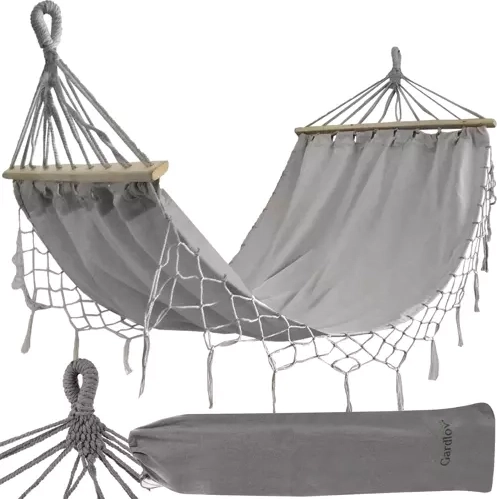 Amaca da giardino 200 × 100 cm GARDLOV, grigia