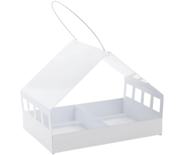 Hängender Metall-Vogelfutterspender in Häuschenform 33 × 23 × 25 cm