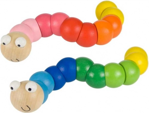 Bigjigs Toys Colorful Wooden Worm – Blue