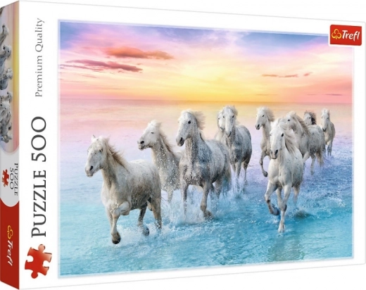 Puzzle 500 Pieces Galloping White Horses Trefl
