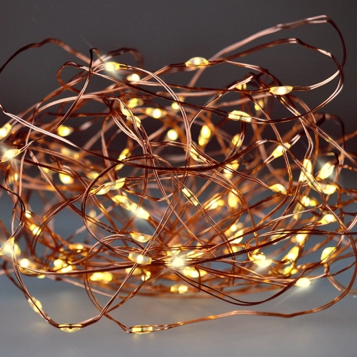 Solight copper Christmas LED string light with 50 LEDs, 5 m
