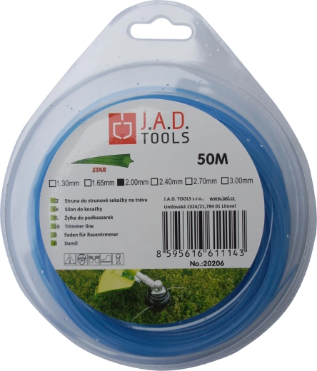 Fil nylon étoilé 3,0 mm, 50 m – fil de remplacement résistant pour débroussailleuse