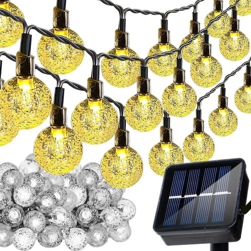 Solarni svjetlosni lanac s toplim žutim svjetlom 12m