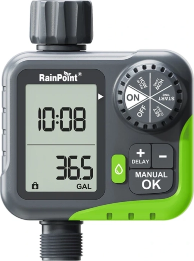 RainPoint vandingscontroller med vandforbrugsmåler