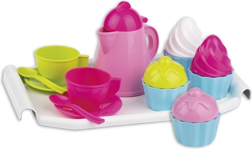 Androni coffee set with little pot and cakes on a tray