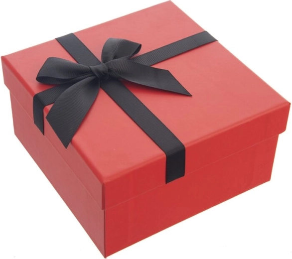 Scatola regalo in carta rossa 15,5 × 15,5 × 8 cm