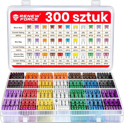 Set di fusibili per auto 300 pezzi 2–40 A
