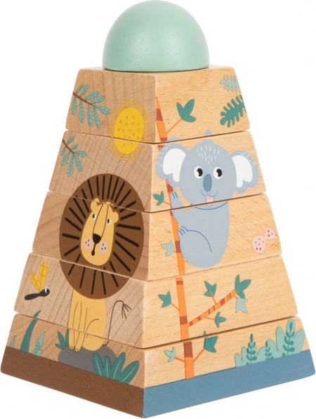 Torre di impilamento in legno Safari per bambini