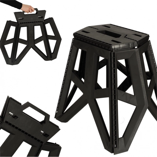 Folding Camping Stool 40 cm Black