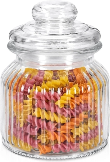 Glasbeholder med låg og tætningsring 650 ml