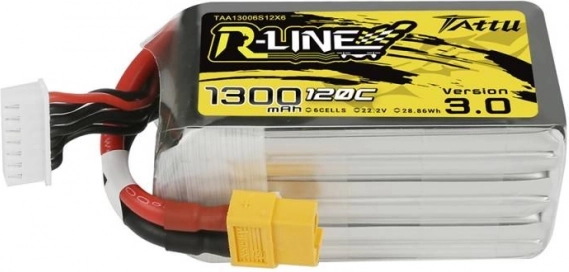 Tattu R-Line 3.0 LiPo Battery 1300 mAh 22.2 V 120C 6S XT60