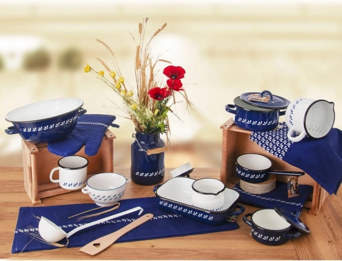 Stylish blue-white retro design