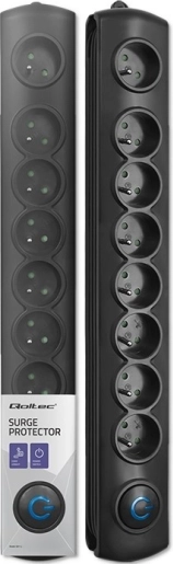 Surge-protected power strip with 8 outlets, 3 m