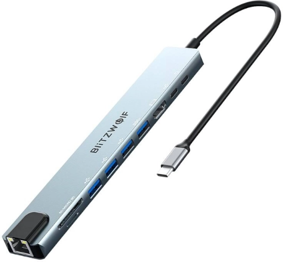 Dokovacia stanica BlitzWolf BW-TH5 10v1 USB‑C, strieborná