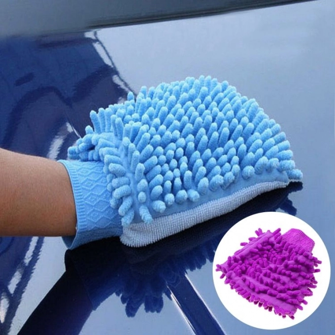 microfiber car wash mitt – purple