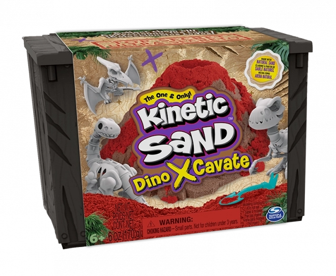 Kinetic Sand Dino X-Cavate vykopávací sada se skeletem dinosaura a příslušenstvím