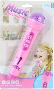 Pink battery-powered microphone