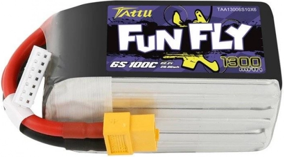 Batteria LiPo Tattu FunFly 1300 mAh 6S 22,2 V 100C (XT60)