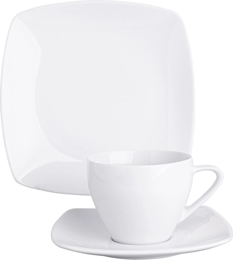 Servizio da caffè MariaPaula Moderna per 6 persone, 18 pezzi, bianco, quadrato