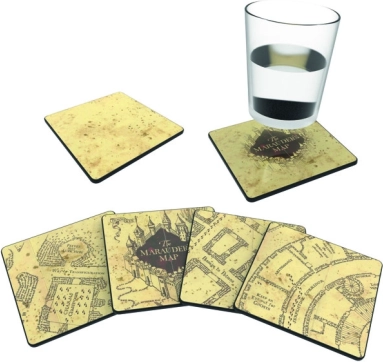 MARAUDER'S MAP Coaster Set (4 pcs) – heat-sensitive