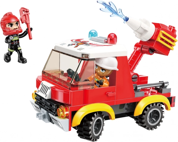 QMAN Mine City Light Fire Truck Building Set