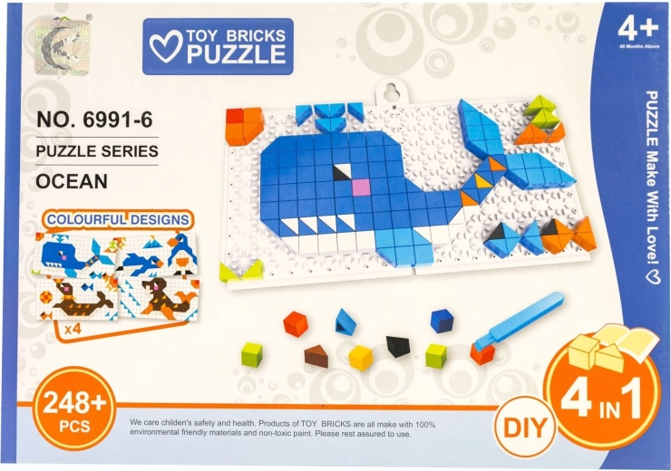 Puzzle per bambini 4 in 1 animali marini 248 pezzi