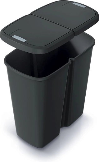 Double lid with push-button opening