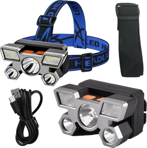LED Headlamp 800 lm, 4 modes, USB charging, IPX45 water-resistant