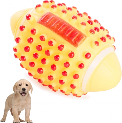 Squeaky Rubber Rugby Ball for Dogs