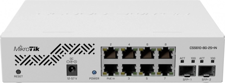 Switch di rete 8x Gigabit + 2x SFP+ MIKROTIK Cloud Smart Switch CSS610-8G-2S+IN