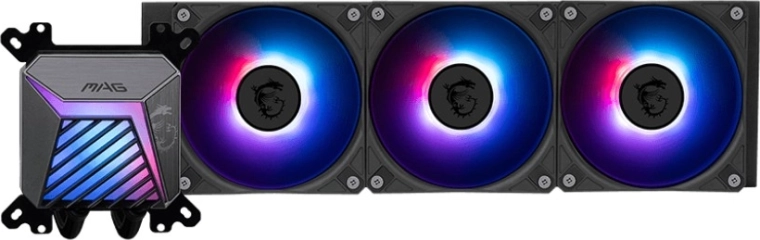 Copper base with 0.1 mm microchannels and high‑flow pump