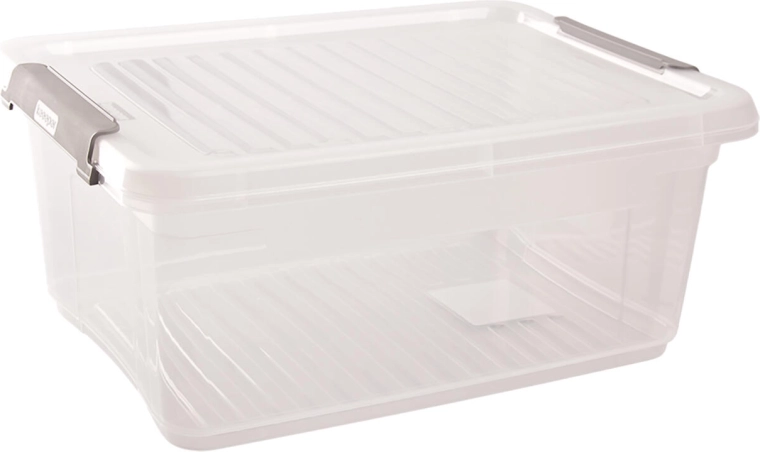 Boîte de rangement avec couvercle et clips 11,4 l