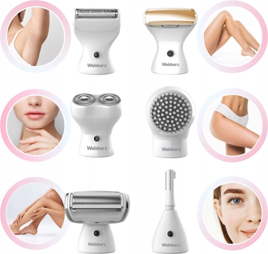 4 testine intercambiabili per tutto il corpo e il viso