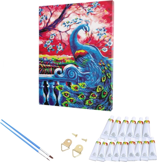 Colorful peacock motif and all-in-one set