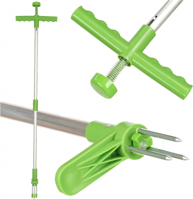 Telescopic 3-tine weed puller, 93 cm
