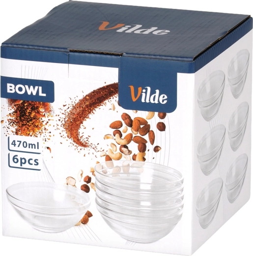 Set van 6 schaaltjes van 470 ml voor veelzijdig serveren