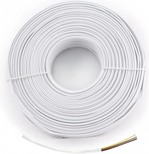 Telefoonkabel 4 aders wit 100m rol