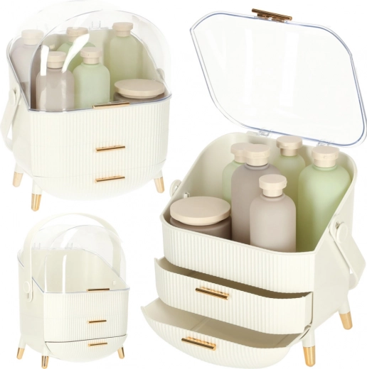 white cosmetic organizer with drawers