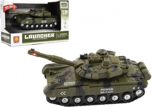 Kunststof tank met vliegwiel met licht en geluid, 20 cm