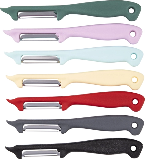 Elongated vegetable peeler with smooth blade 4.5 cm