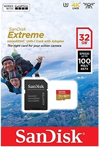SanDisk Extreme 32GB microSDHC scheda per 4K e Full HD