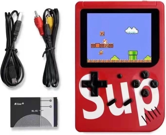 Mini draagbare console SUP 400 games - rood (voor één speler)