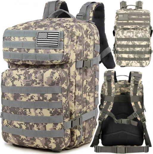 Tactical military backpack grey 40–60 l