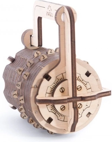 Ugears 3D sestavljanka številčni ključavnica – mehanska lesena sestavljanka