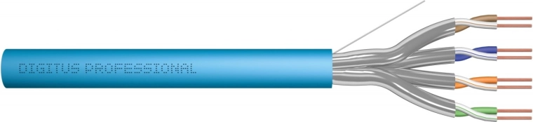 Cavo d'installazione per telecomunicazioni cat.6A U/FTP LSOH 100m blu